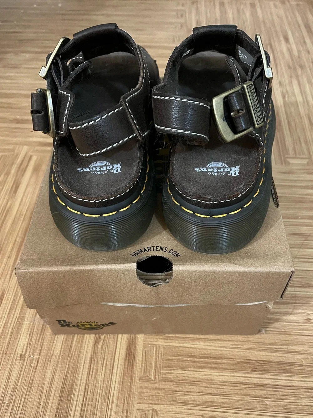 Dr Martens Dunnet Flower Brown Leather Sandals